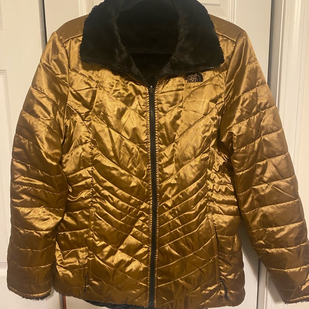The North Face Women's Shiny Gold Puffer Jacket